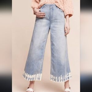 Pilco Ultra High Rise Wide Leg Bleached Hem Jeans Size 27 Anthropologie